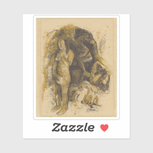 Sticker Paul Gauguin - Eve (Le Cauchemar) (Feuille)