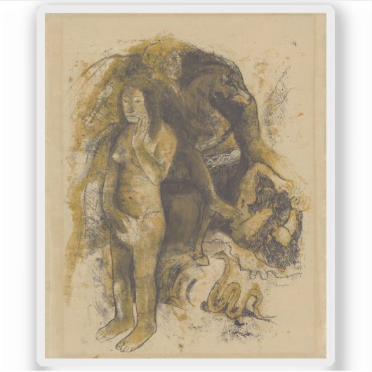 Sticker Paul Gauguin - Eve (Le Cauchemar) (Devant)