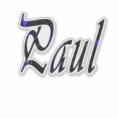 Sticker "Paul" Nom En Bleu Et Noir, (Devant)