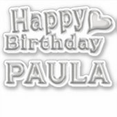 Sticker Paula Happy Birthday (Devant)