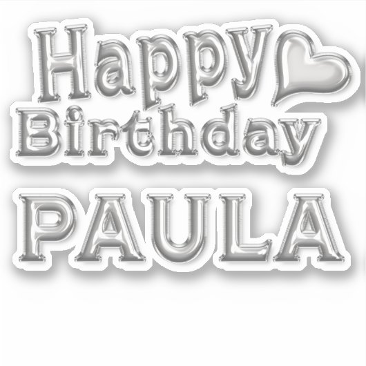 Sticker Paula Happy Birthday (Devant)