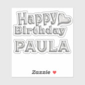 Sticker Paula Happy Birthday (Feuille)