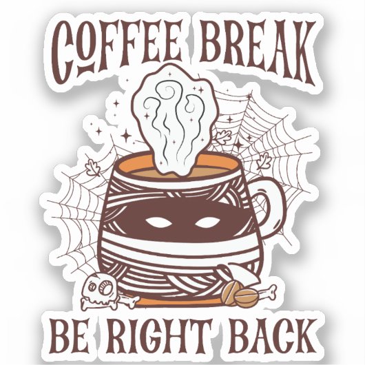 Sticker Pause café - Thème Halloween (Recto)