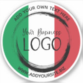 Sticker Pavillon italien Couleurs Business Logo Cercle (Devant)