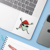 Sticker Pavillon Pirate Extraterrestre (Ordinateur portable avec iPhone)