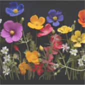 Sticker Pavot coloré et autres fleurs (Devant)