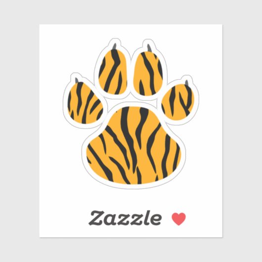 Sticker Paw d'impression de tigre animal cool. Conception  (Feuille)