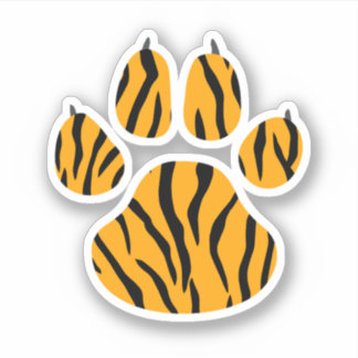 Sticker Paw d'impression de tigre animal cool. Conception 