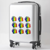 Sticker Paw d'ours cool arc-en-ciel (Sur valise)