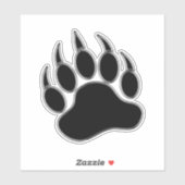 Sticker Paw en argent noir cool (Feuille)