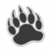 Sticker Paw en argent noir cool (Devant)