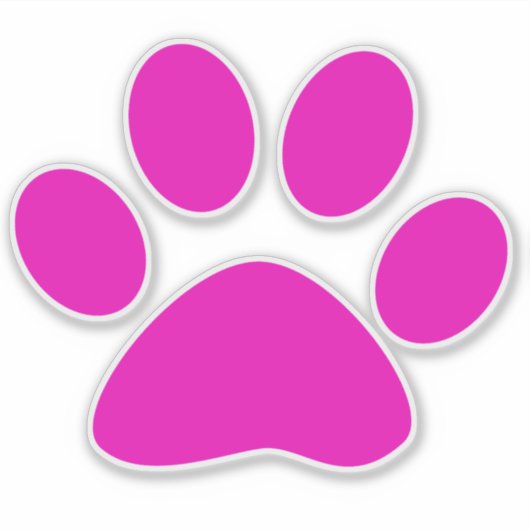 Sticker Paw Prints Pattern Custom Cute Hot Pink (Devant)