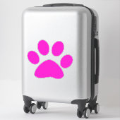 Sticker Paw Prints Pattern Hot Pink Custom Cute  (Sur valise)