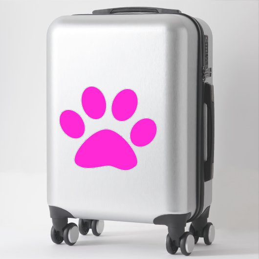 Sticker Paw Prints Pattern Hot Pink Custom Cute  (Sur valise)