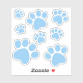 Sticker Pawprint Bleu (Feuille)
