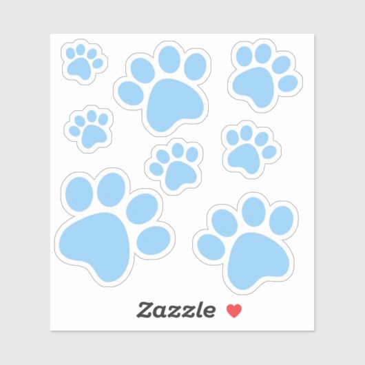 Sticker Pawprint Bleu (Feuille)