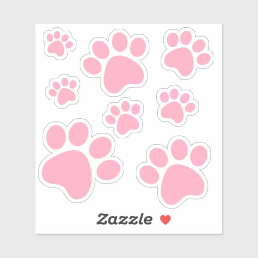 Sticker Pawprint rose (Feuille)