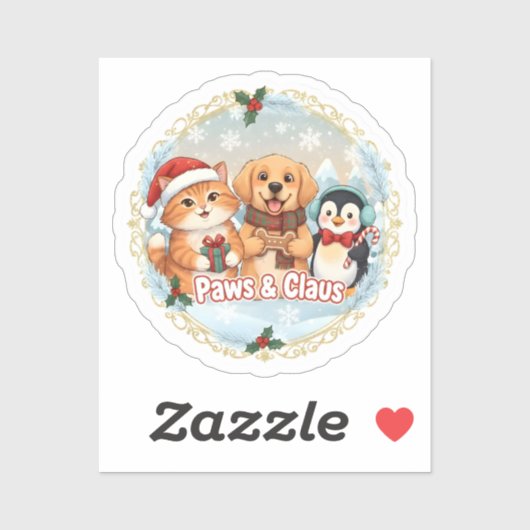 Sticker Paws & Claus (Feuille)