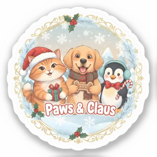 Sticker Paws & Claus (Recto)