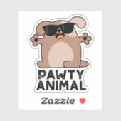 Sticker Pawty Animal Funny Party Chien Pun (Feuille)