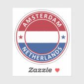 Sticker Pays-Bas, Amsterdam (Feuille)