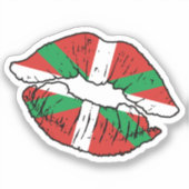 Sticker Pays basque Drapeau d'amour du bâton de lèvres bas (Recto)