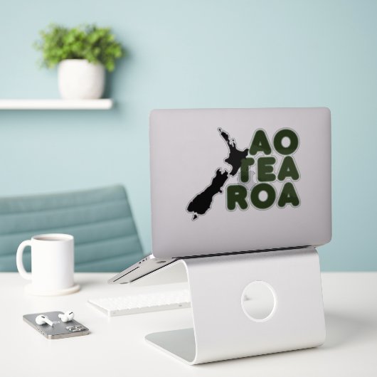 STICKER PAYS D'AOTEAROA NOUVELLE-ZÉLANDE MAORI (Ordinateur portable sur le bureau)