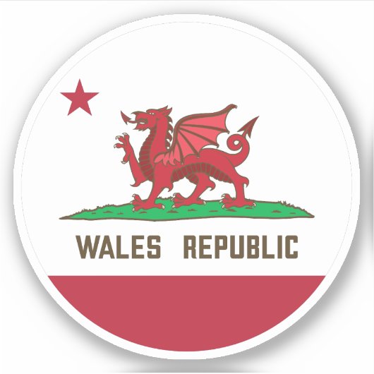 Sticker Pays de Galles République Drapeau de dragon Pride  (Devant)