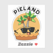 Sticker Pays de la tarte Pun drôle d'île (Feuille)