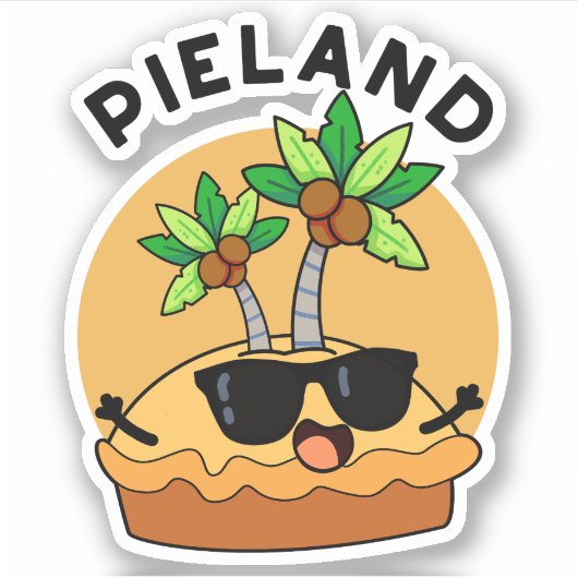 Sticker Pays de la tarte Pun drôle d'île (Devant)