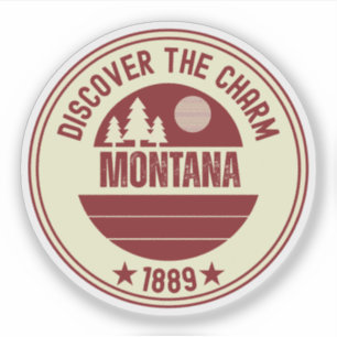 Sticker Pays du Grand Ciel MT - Cadeau du Montana
