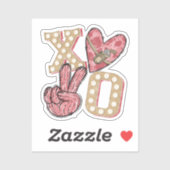 Sticker Pays occidental Xoxo | Embrous et baisers (Feuille)