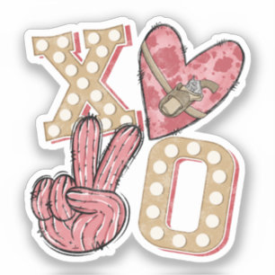 Sticker Pays occidental Xoxo Embrous et baisers