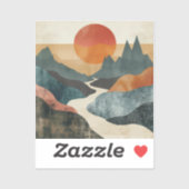 Sticker Paysage Abstrait de Boho (5) (Feuille)