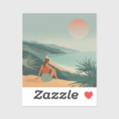 Sticker Paysage Abstrait de Boho (9) (Feuille)