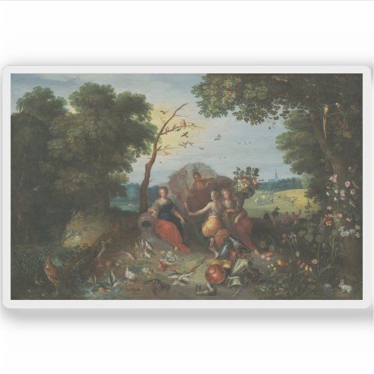 Sticker Paysage avec Allégories des Quatre Éléments (Devant)