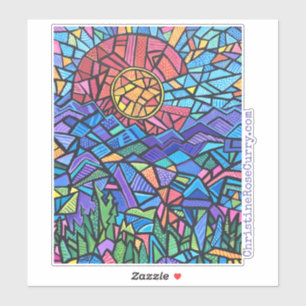 Sticker Paysage Colorado coloré Mosaïque Artwork