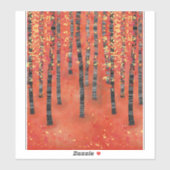 Sticker Paysage de la forêt de Birch Tree (Feuille)