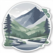 Sticker Paysage de montagne Serene imperméable (Devant)