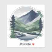 Sticker Paysage de montagne Serene imperméable (Feuille)