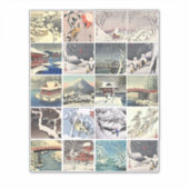 Sticker paysage de neige arbres peintures d'art japonaise (Devant)
