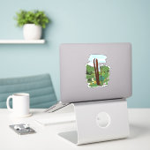 Sticker Paysage de ski (Ordinateur portable sur le bureau)