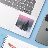 Sticker Paysage d'hiver Caspar David Friedrich (Ordinateur portable avec iPhone)