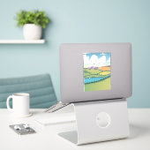 Sticker Paysage rural. (Ordinateur portable sur le bureau)