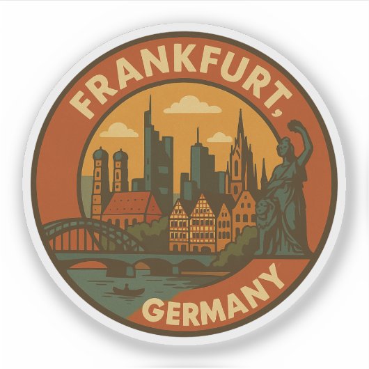 Sticker Paysage urbain allemand de Francfort (Devant)