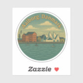 Sticker Paysage urbain d'Aalborg Danemark (Feuille)