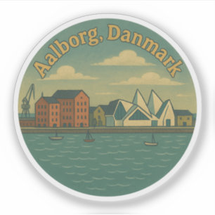 Sticker Paysage urbain d'Aalborg Danemark