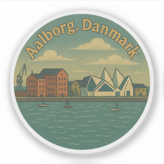 Sticker Paysage urbain d'Aalborg Danemark (Devant)