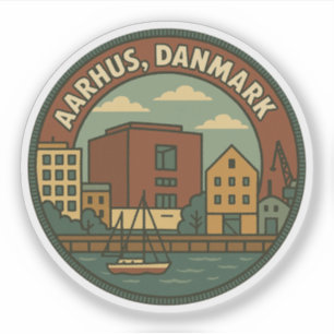 Sticker Paysage urbain d'Aarhus Danemark