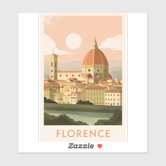 Sticker Paysage urbain de Florence (Feuille)